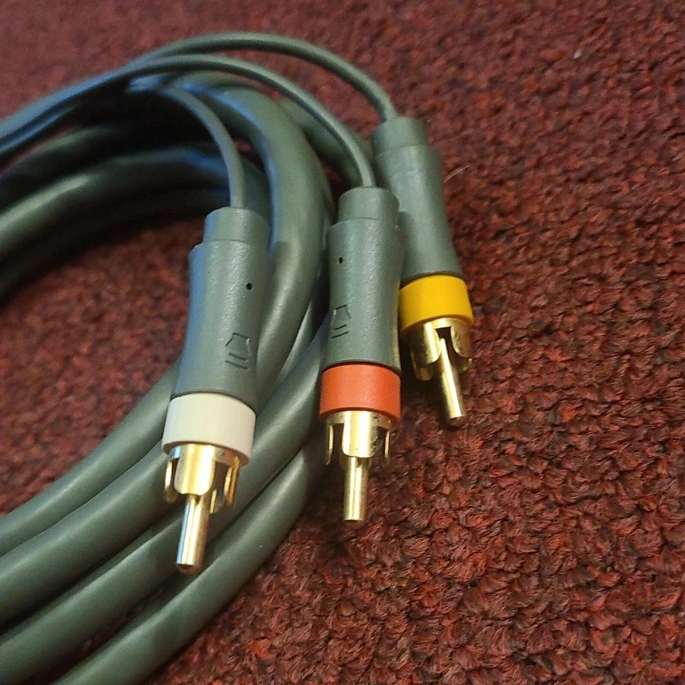 Microsoft Xbox 360 Composite AV Cable RCA Video Audio OEM Gray X810973-001